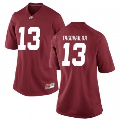 Women's Alabama Crimson Tide #13 Tua Tagovailoa Crimson Replica NCAA College Football Jersey 2403MLGX4